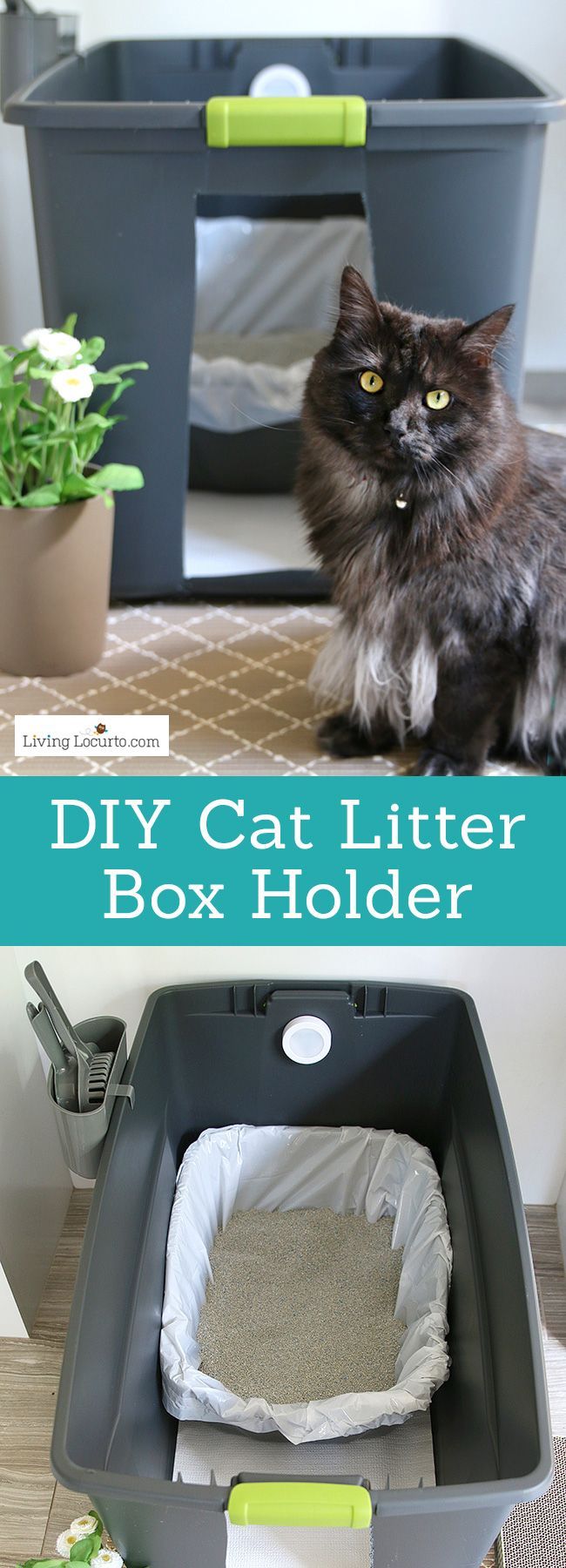 Decor Hacks A DIY Cat Litter Box Holder is a simple